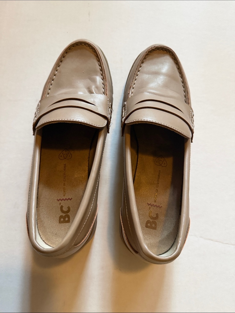 BC Footwear women's Tan Penny Loafers